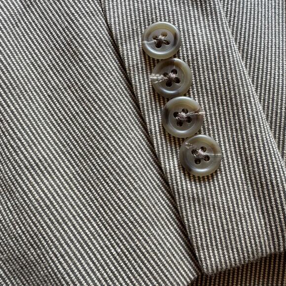 Brooks Brothers Blazer Men’s 41R Tan Cotton Stripe Jacket USA Made Classic Fit - Picture 6 of 15